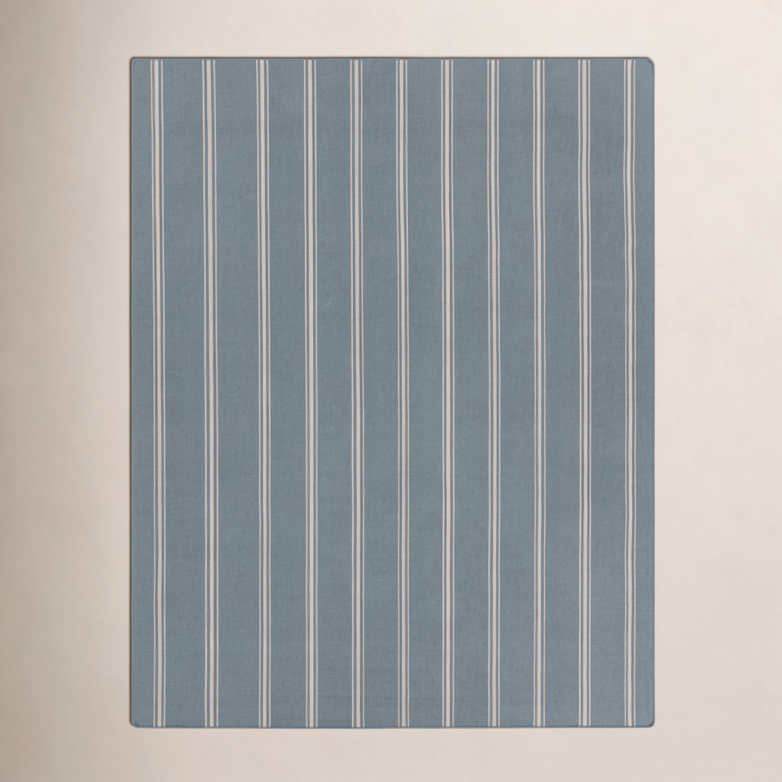 Evia Gray Beige Hand-Woven Striped Outdoor Rug, Rectangle 9' x 12'