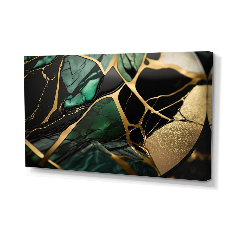 Abstract Geode Green III - Abstract Marble Wall Art