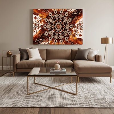 Thanksgiving Boho macrame autumn themes Brown Canvas Wall Art