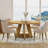47.25" W Round Manufactured Wood Farmhouse Dining Table-1413198092