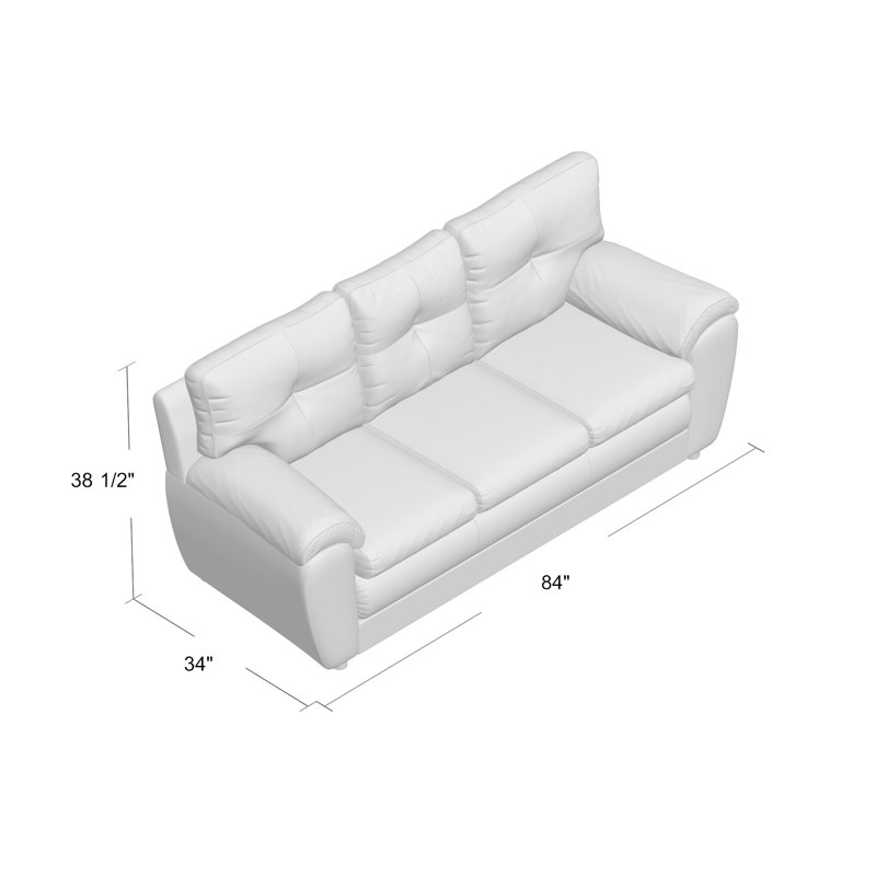 Kenn Upholstered 84'' Sofa, Bulldozer Graphite