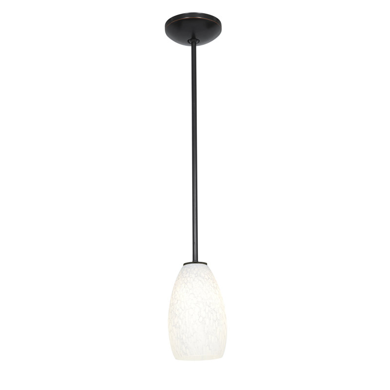 Carballo 1 - Light Single Pendant, Oil Rubbed Bronze, White Stone