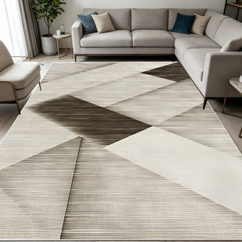 1PC Geometric Neutral Chevron Textured area rugs for Living Room, Soft and Comfortable, Suitable for all seasons, easy-to-maintain, machine washable Indoor floor mat, Under Table Farmhouse suitable for dining room, bedroom, entryway, patio, home