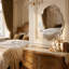 Miroir d'appoint mural biseauté festonné sans cadre-580284902