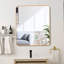 Miroir de salle de bain carré à cadre en métal doré 36 po x 36 po.-413184430-413184426