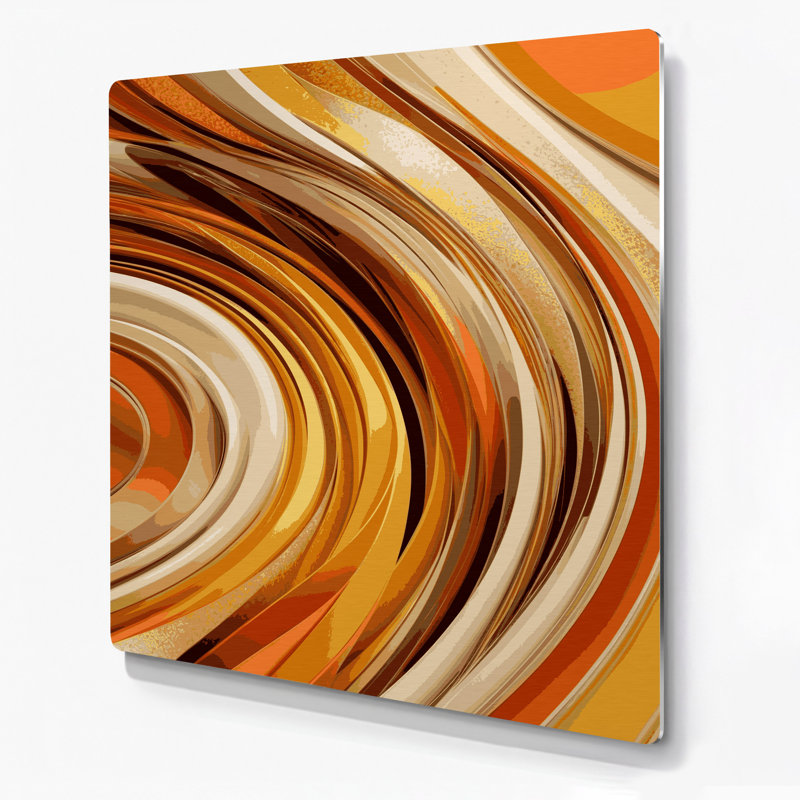 Abstraction numérique 16, art mural en métal brun, H 12 po x l 12 po