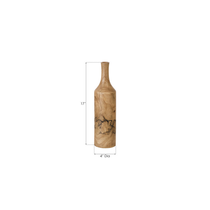 Lightning Brown 17" Wood Decorative Bottle
