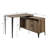 L-Shape Writing Desk With Side Cabinet, Rustic Oak And Black-671096235
