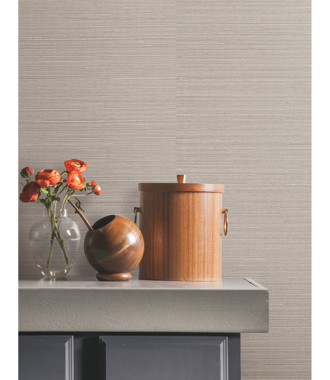 Natural Sisal Peel and Stick Grasscloth Wallpaper, Gray
