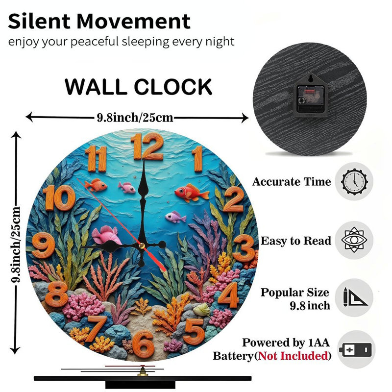 Horloge murale colorée