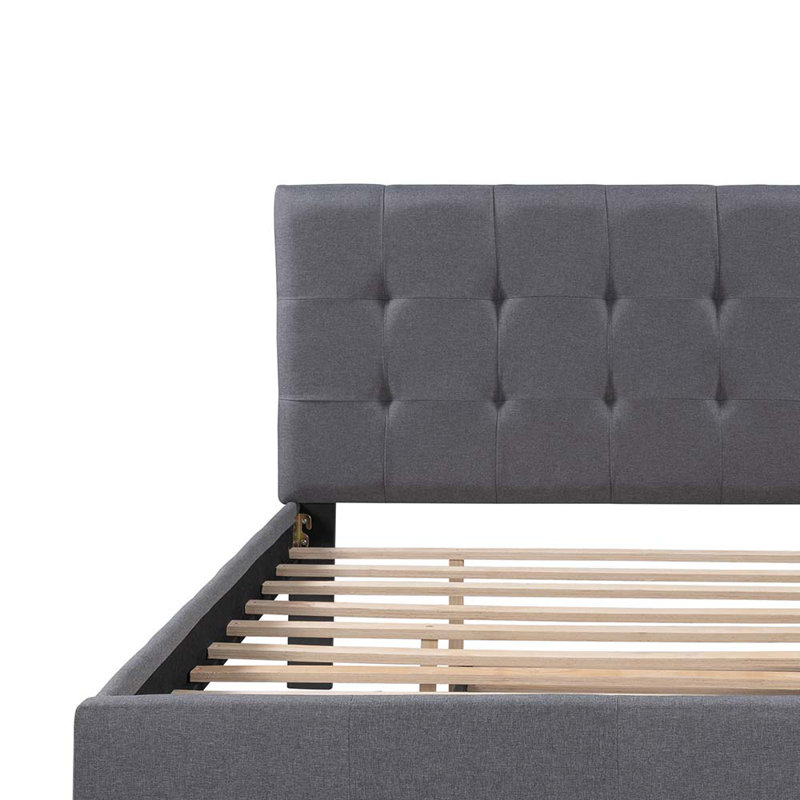 Lit double tapissier double avec gigogne et rails, Double