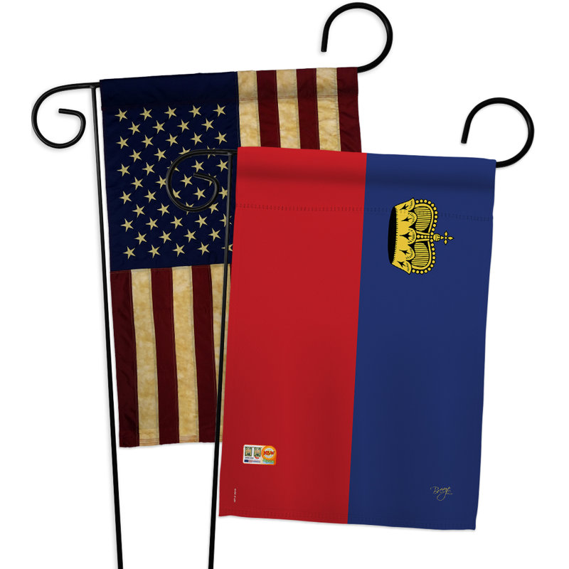 Ensemble de drapeaux décoratifs en polyester 2 faces 19 x 13 po 2 pièces liechtenstein impressions