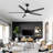 Elraine 65" Large Modern Ceiling Fan with Light Kit and Remote Control, 3 LED Colours, 6 Speed Noiseless DC Motor, 5 Plywood Blades, for Indoor/Covered Outdoor Use-235019305-235019318