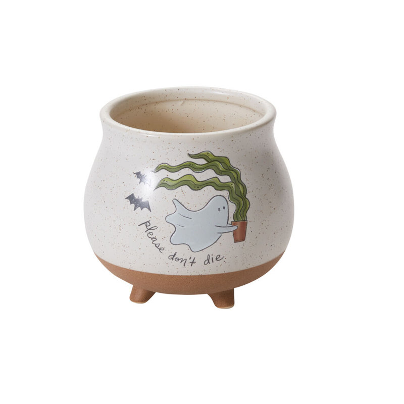 Optimistic Ghost Footed Pot 5.5"x 5", 5" H x 5.5" W x 5.5" D