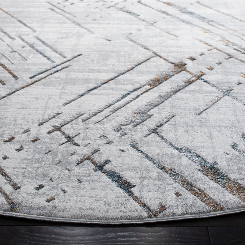 Tapis à motif géométrique Sonoma Performance, Rond 6 pi 7 po