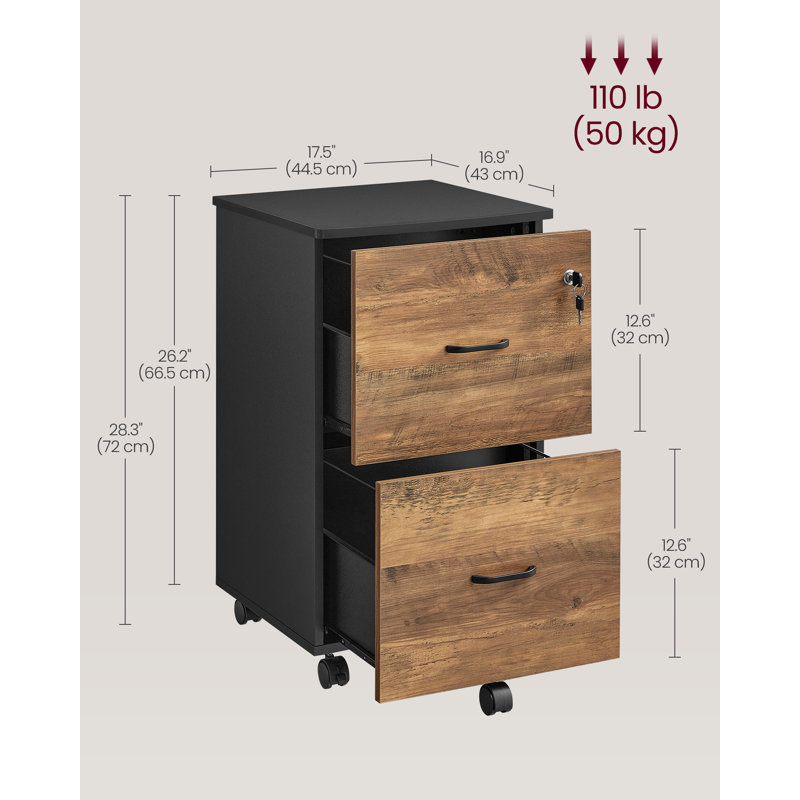 Akieba 2 Drawer Filing Cabinet