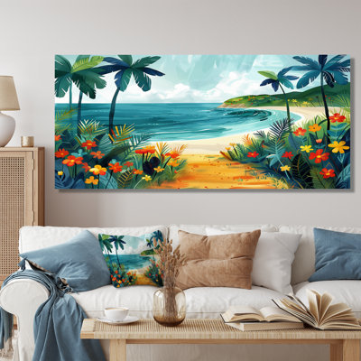 Orange Green Coastal Beach In Mexico II - Beach Wall Art