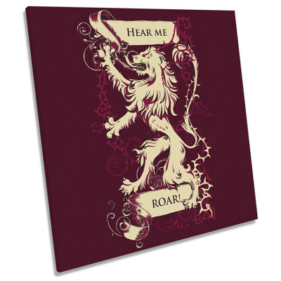 Hear Me Roar Lion Crest - Wrapped Canvas Print