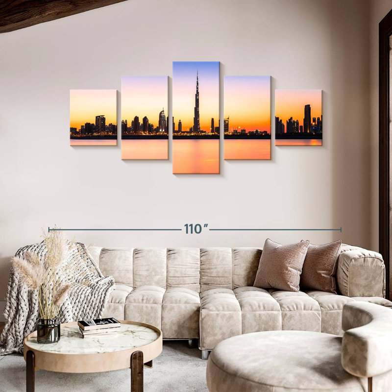 Horizon de Dubaï, EAU, H 42 po x l 92 po
