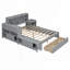Lit avec rangement, table de chevet, 2 tiroirs, ports USB et bureau-63016627