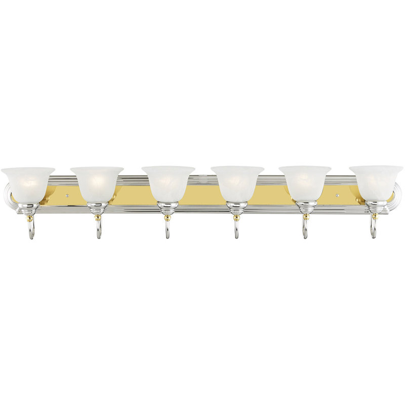 6 - Light Vanity Light, Polished Chrome/Polished Brass