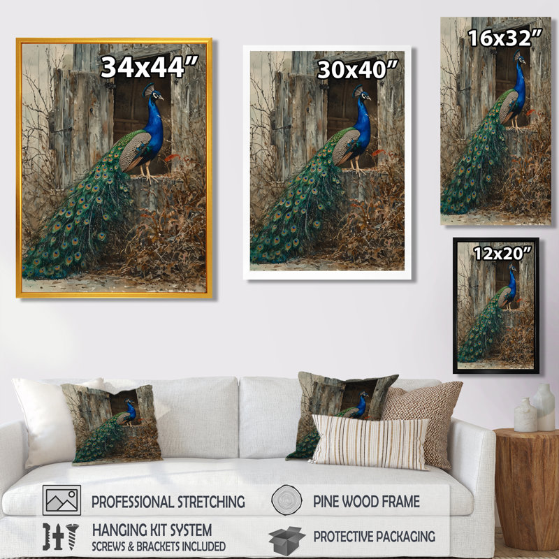Insley - Reproduction d'art mural animaux, Argent argent, H 44 po x l 34 po, Reproduction encadrée d'une seule photo