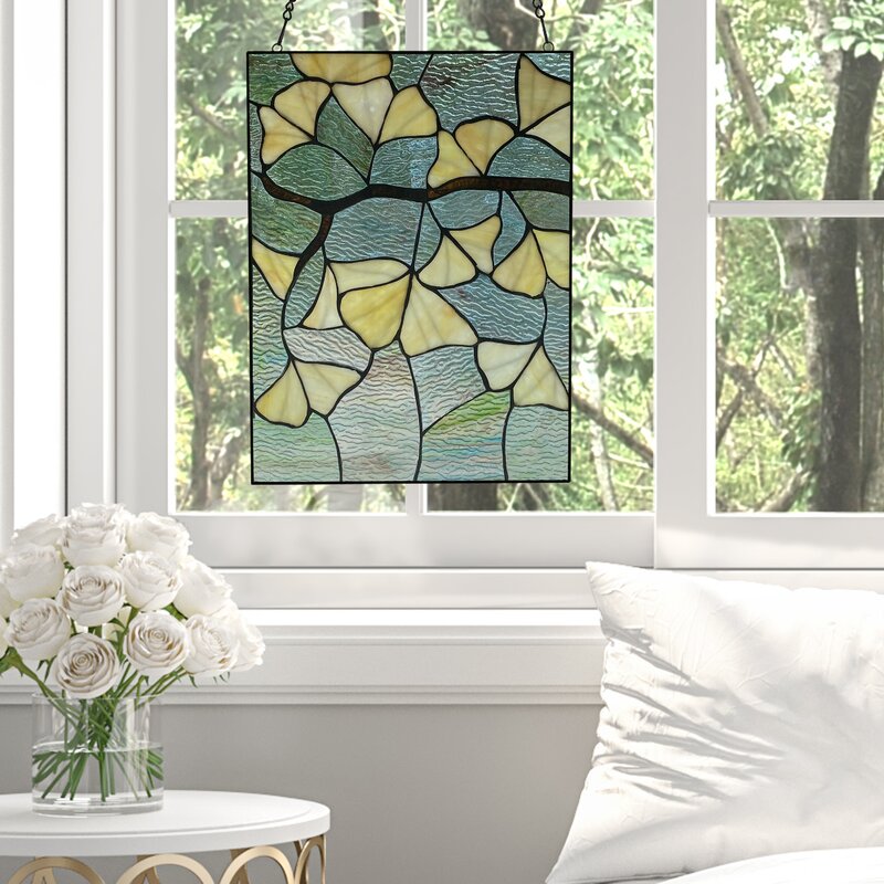 Stained glass wall decor - Floral And Plants Window Panel