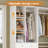 5ft Closet System With Drawers, 96 Inches Walk In Closet Organizer System With Shoe Rack, 3 Hanging Rods, Wall Mount Bedroom Wardrobe Clothes Garment Rack
