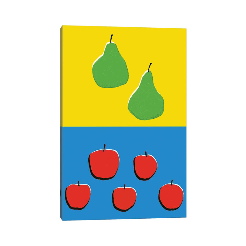 Fruits Blue Yellow - Wrapped Canvas Print, 66.04 cm H x 45.72 cm W x 3.175 cm D