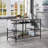Rustic Oak & Black Finish Kitchen Island