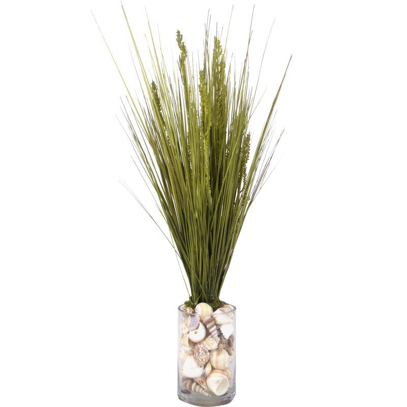 Spring Additions Faux Grass in Glass Vase