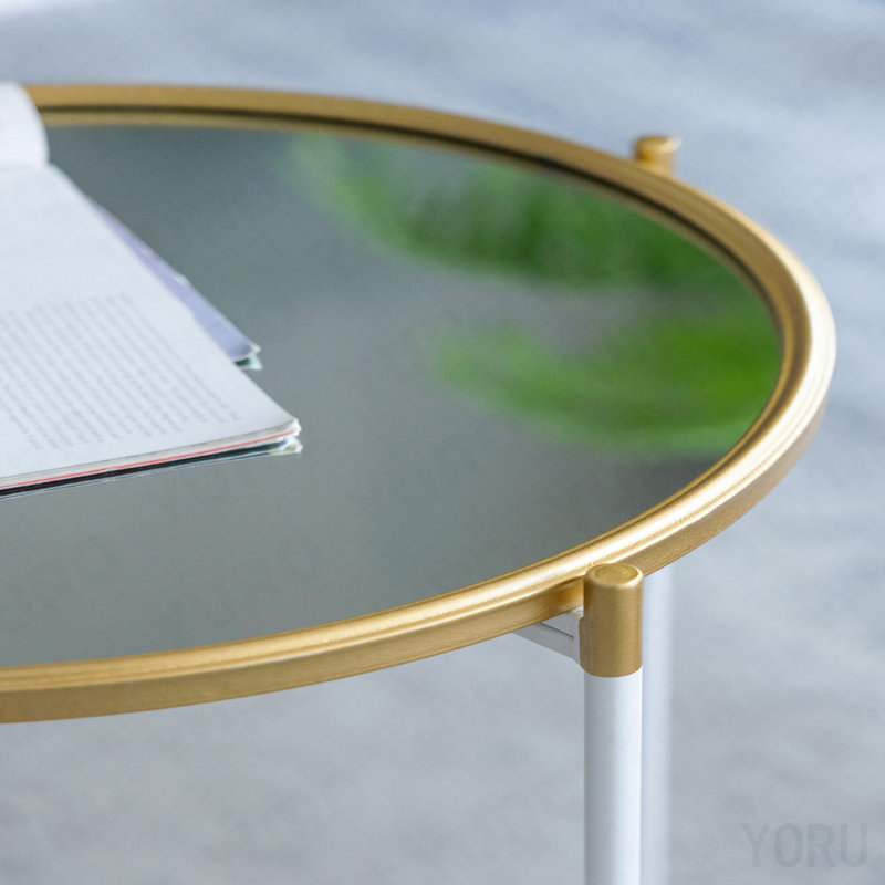 Ensemble de 2 tables d'appoint à miroir