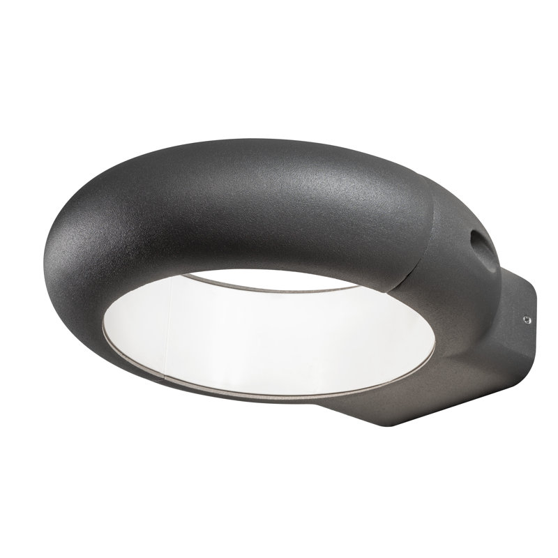 Black Integrated LED Outdoor Armed Sconce