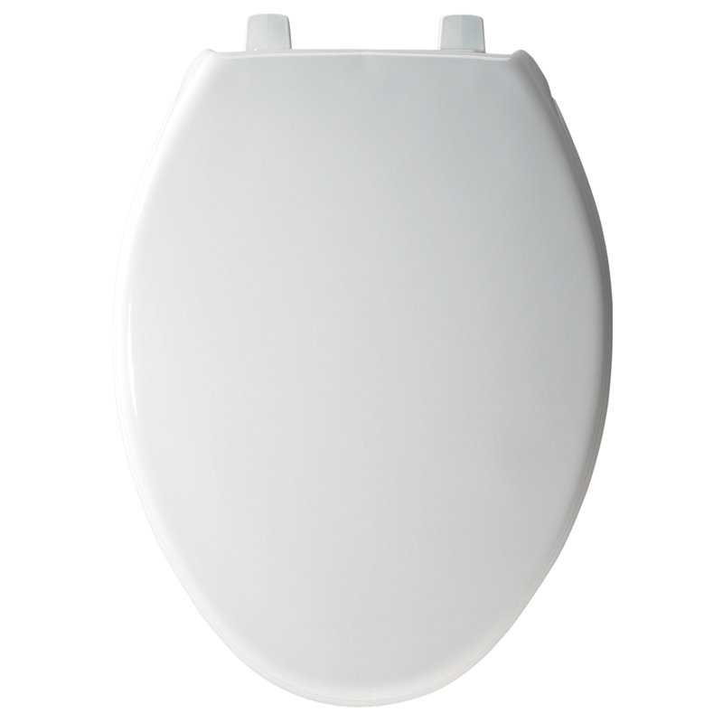 7800TDG Commercial Heavy Duty Closed Front Toilet Seat, Never Loosens, ELONGATED, Plastic, White