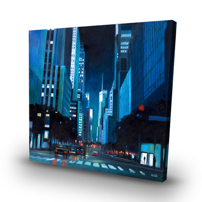 Evening in manhattan, new-york - 32"x32" art on canvas