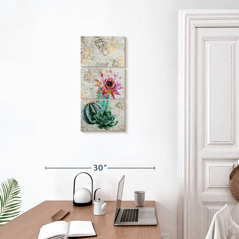 Fleur de cactus tendance, H 27 po x l 12 po