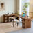 Nut-brown L-Shaped Solid Wood  desk-15740120-15739941