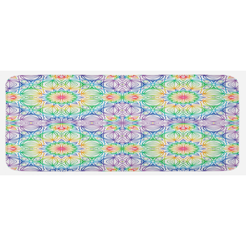 Tapis de cuisine arc-en-ciel Mandala
