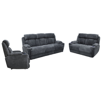Pul Power Reclining Sofa Loveseat and Recliner