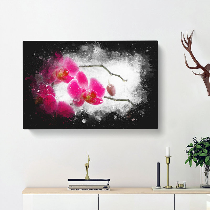 Hot Pink Orchids - Wrapped Canvas, 50cm H x 76cm W x 3cm D