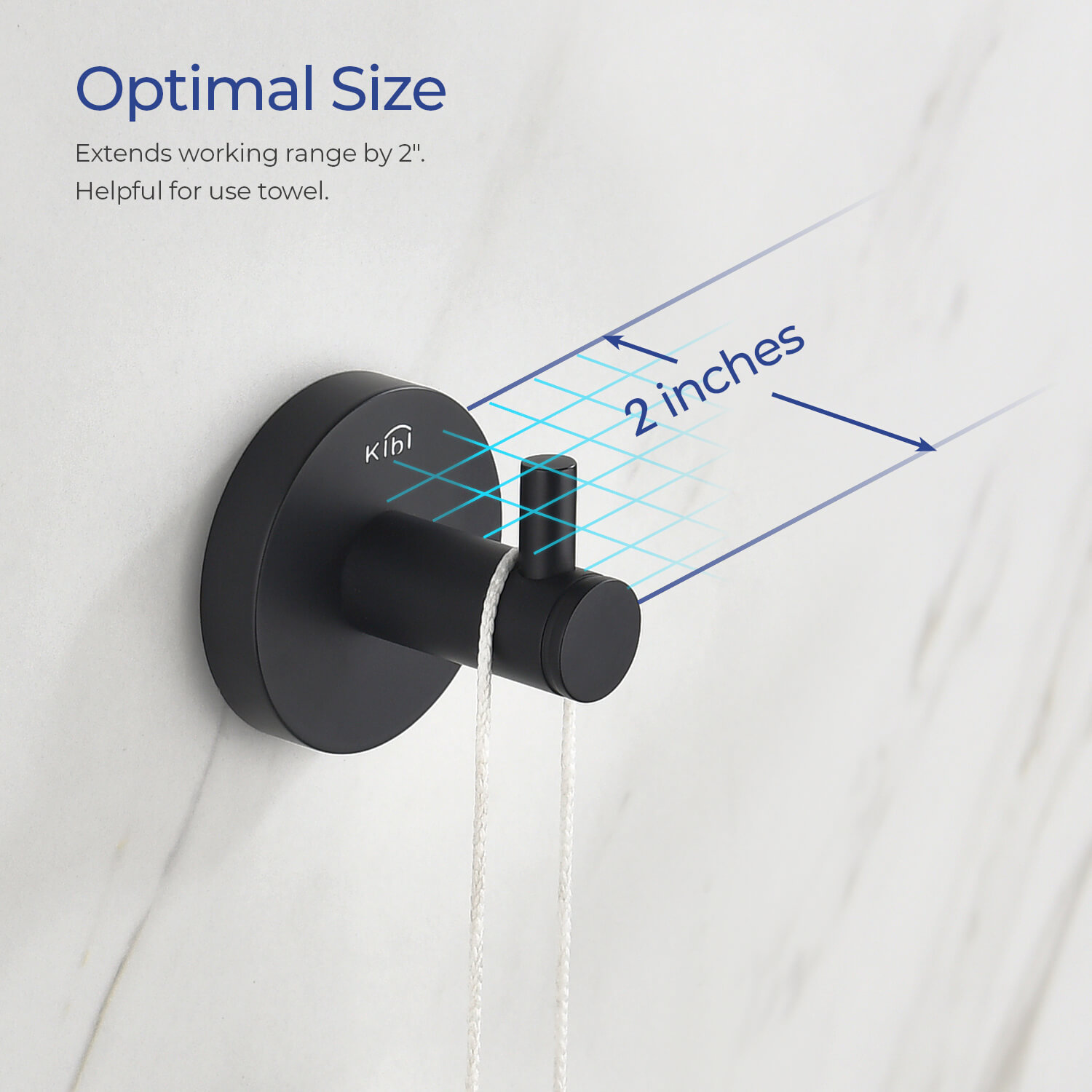 Circular Wall-Mounted Robe Hook, Matte Black