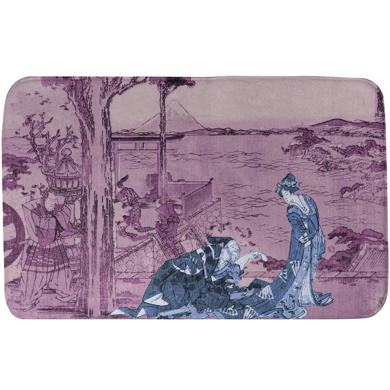 Tapis pour salle de bain Hague, L 19 po x L 26 po, Bleu/rose