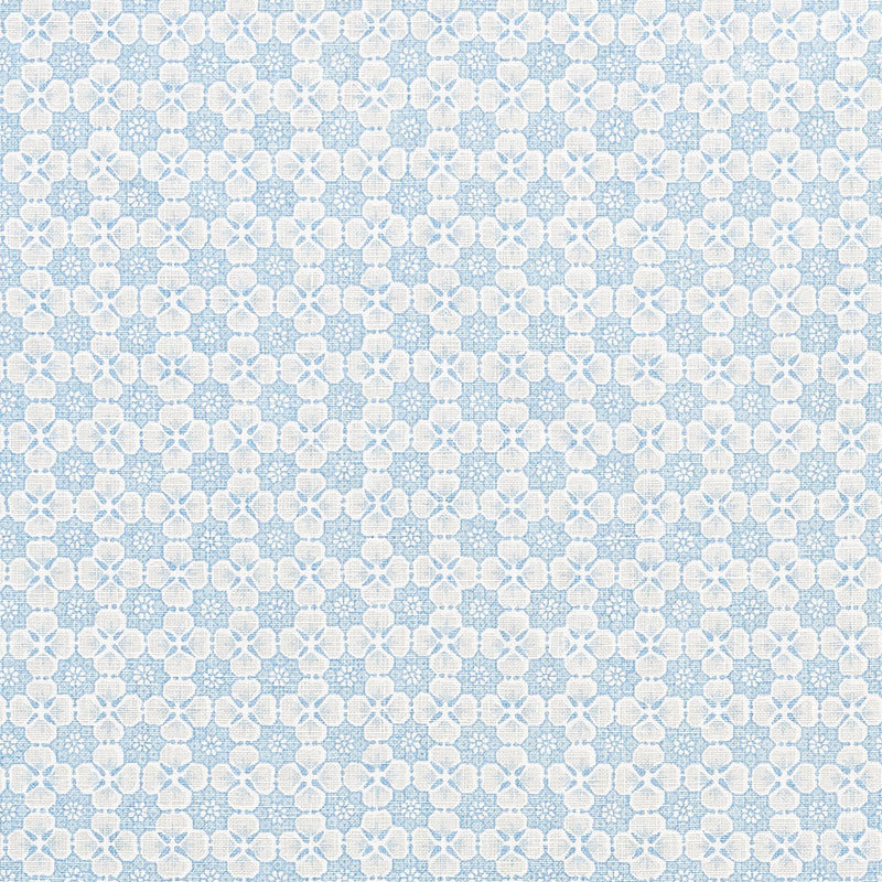 Tissu Schumacher x Mark D. Sikes Palisades, Bleu porcelaine