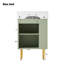 Meuble-lavabo vert 21,6 po, armoire combinée, meuble de rangement pour salle de bain, lavabo simple en céramique, rangement à gauche-116234457