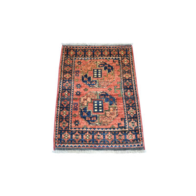 Klaine One-of-a-Kind Rectangle 2'1" X 2'10" New Age Area Rug in Red
