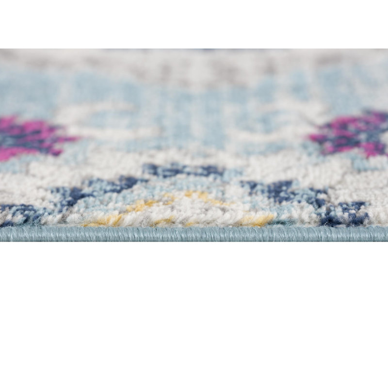 Kymiere Abstract Blue Area Rug, Runner 2'3" x 30'