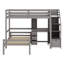 Lit mezzanine avec lit autonome, escalier de rangement, bureau, tablettes et tiroirs-1089740256