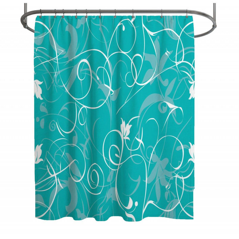Rideau de douche à motif floral tourbillonnant_12450, H 83 po x l 70 po