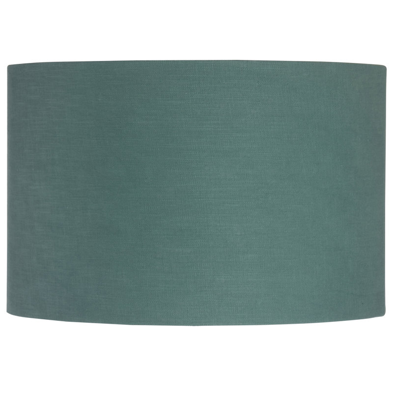 23cm H Linen Drum Lamp Shade ( Screw On ), Pastel Turquoise