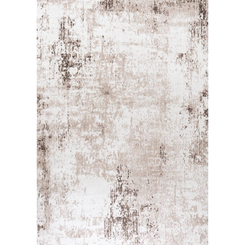 Elaris Collection Rectangle Abstract Area Rug, Beige/Ivory, 120X170 cm